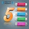 Business Five Infographics origami style Vector illustration.