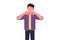 Business flat style of unhappy businessman showing thumbs down sign gesture. Dislike, disagree, disappointment, disapprove, no