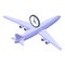 Business flight icon isometric . Self work