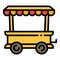 Business food cart icon, outline style