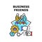 Business Friends Vector Concept Color Illustration