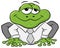 Business frog with shirt and tie