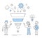 Business funnel concept, people and sales funnel