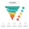 Business Funnel Pyramid Infographic. Colorful Pyramid with 5 options and business icons. Vector illustration.