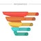 Business Funnel Pyramid Infographic. Colorful Pyramid with 5 options and business icons. Vector illustration.