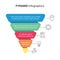 Business Funnel Pyramid Infographic. Vector illustration.