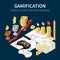 Business Gamification Isometric Concept