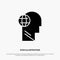 Business, Globe, Head, Mind, Think solid Glyph Icon vector