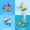 Business Goal Achievement Isometric Concept