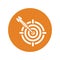 Business goal, orange dartboard, target icon