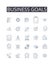 Business goals line icons collection. Financial targets, Corporate objectives, Entrepreneurial pursuits, Commercial