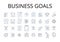 Business goals line icons collection. Financial targets, Corporate objectives, Entrepreneurial pursuits, Commercial