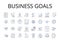 Business goals line icons collection. Financial targets, Corporate objectives, Entrepreneurial pursuits, Commercial