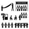 Business Grand Opening Stick Figure Pictogram