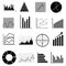 Business graph chart icons set