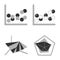 Business Graph diagram chart icon set for design presentation in , bubble, radar, and surface area in mono tone