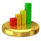 Business graph on gold podium