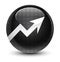 Business graph icon glassy black round button
