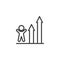 Business graph progress line icon