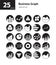 Business Graph solid icon set.