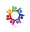 Business group leaders, people teamwork, vector logo icon