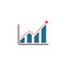 Business growing graph solid icon, Infographic