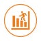 Business, growth, success expansion icon. Orange vector design