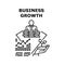 Business Growth Vector Concept Black Illustration