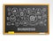 Business hand draw integrated icons set on school blackboard