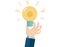 Business hand holding light bulb icons vector.