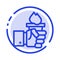 Business, Hand, Leader, Leadership, Olympic Blue Dotted Line Line Icon