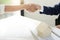 business hand shake for agreement home rent