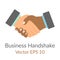 Business handshake handdrawn simple flat icon, concept of partner agreement or good deal, vector EPS 10 color cartoon
