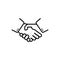 Business handshake icon. Cooperation. Partnership. Contract agreement. For apps and websites. Vector EPS 10. Isolated on white