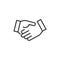 Business handshake line icon