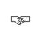 Business handshake line icon