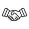 Business handshake line icon, contract agreement