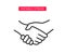 Business handshake line icon. Handshake Friendship Partnership Outline Stroke Icon. Hand line pictogram.