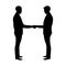 Business handshake silhouette