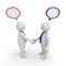 Business handshake with speech bubbles