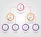 Business hierarchy circle chart infographics. Corporate organizational structure graphic elements. Company organization