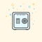 Business icon, management. Simple vector icon of a modern safe box. Flat style.