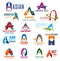 Business icons, letter A corporate identity