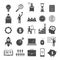 Business icons. Marketing diagram office managers meeting handshake office symbols money case vector monochrome pictures