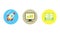 Business icons rocket monitor with business graph money. Animation icons. Transparent background