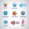 Business icons set. Abstract logos, company idntity design elements, creative symbols. Use for ad, banners, flyers, web