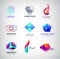 Business icons set. Abstract logos, company idntity design elements, creative symbols. Use for ad, banners, flyers, web