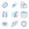 Business icons set. Included icon as Business statistics, Escalator, Puzzle signs. Vector