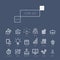 Business icons set in realistic thin linear style