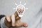Business idea bulb gear web engineering button